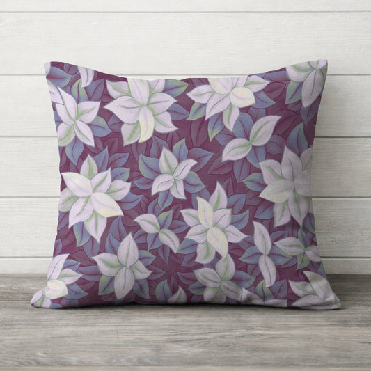 Leafy Harmony Cushion Cover - Leafy Floral Square Throw Cushion Cover