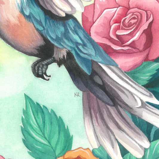 Garden Visitor - Original Painting Watercolour on Paper