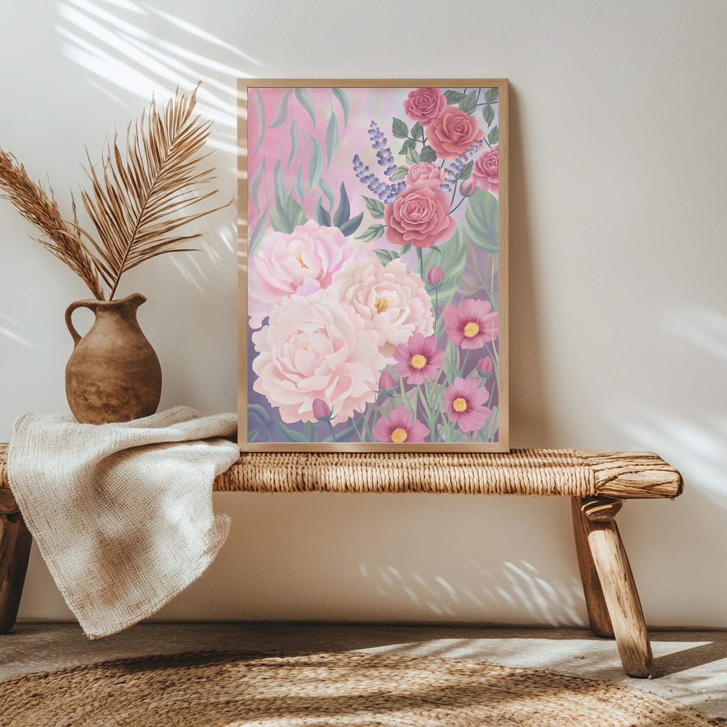 Floral Harmony - Digital Watercolour Painting - Fine Art Print