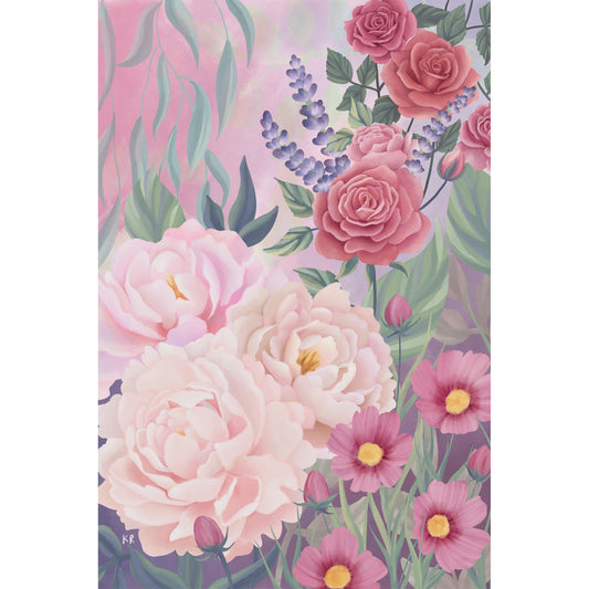 Floral Harmony - Digital Watercolour Painting - Fine Art Print