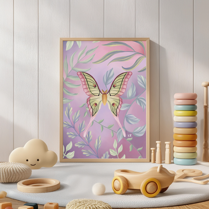 Peaceful Flutter - Digital Watercolour Painting - Fine Art Giclée Print