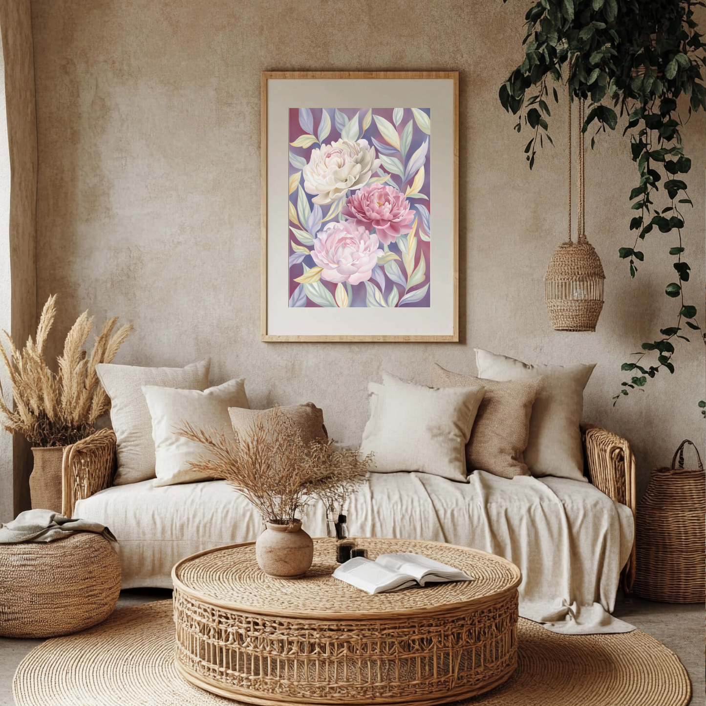 Peony Blossom - Digital Watercolour Painting - Fine Art Giclée Print