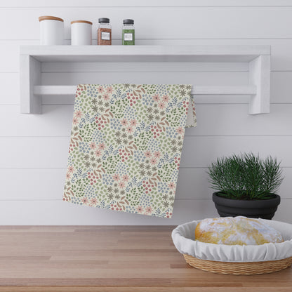 Floral Spring Tea Towel — Pastel Wildflower Kitchen Towel