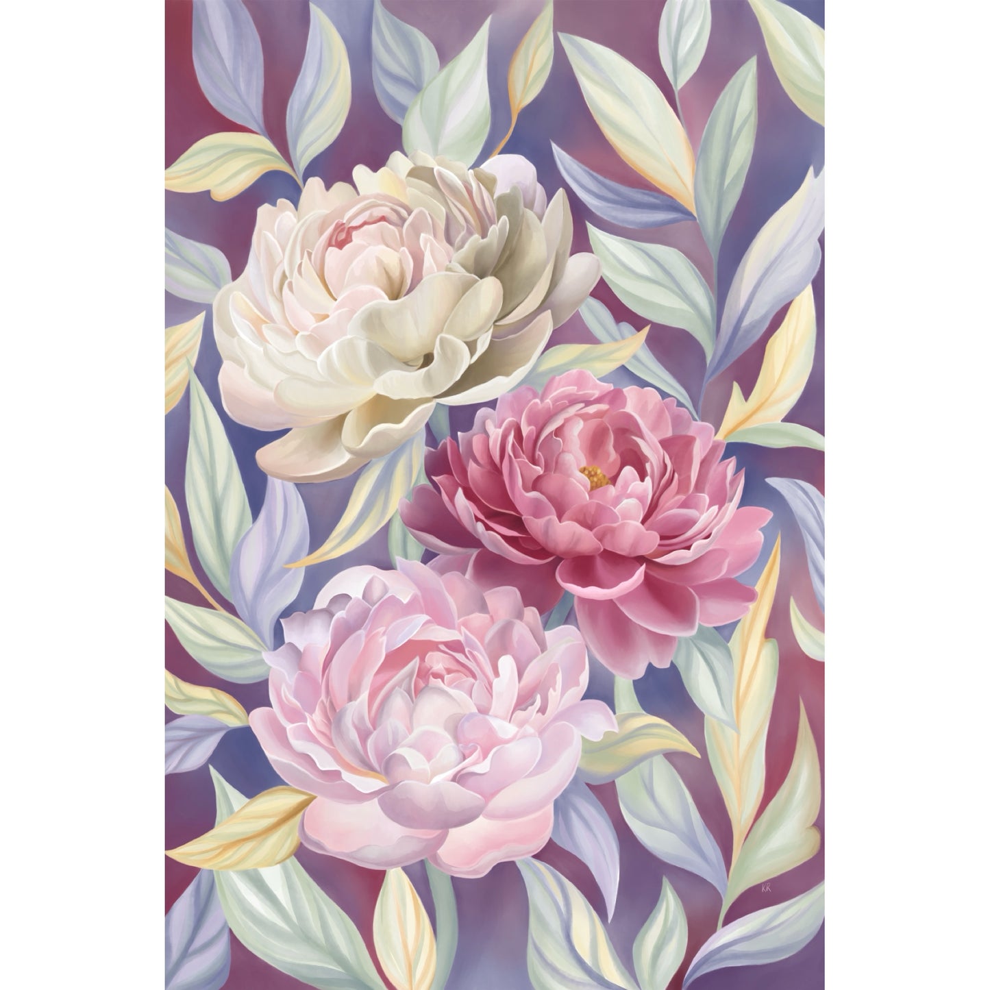 Peony Blossom - Digital Watercolour Painting - Fine Art Giclée Print