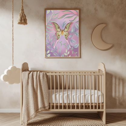 Peaceful Flutter - Digital Watercolour Painting - Fine Art Giclée Print
