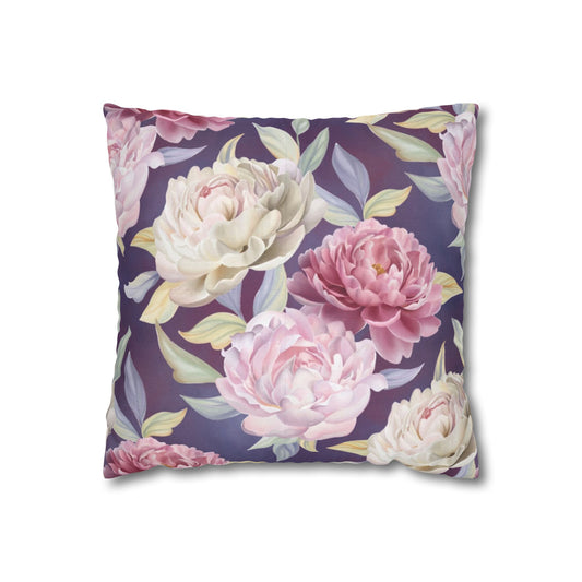 Peony Blossom Cushion Cover - Peony Floral Square Throw Cushion Cover