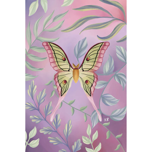 Peaceful Flutter - Digital Watercolour Painting - Fine Art Giclée Print