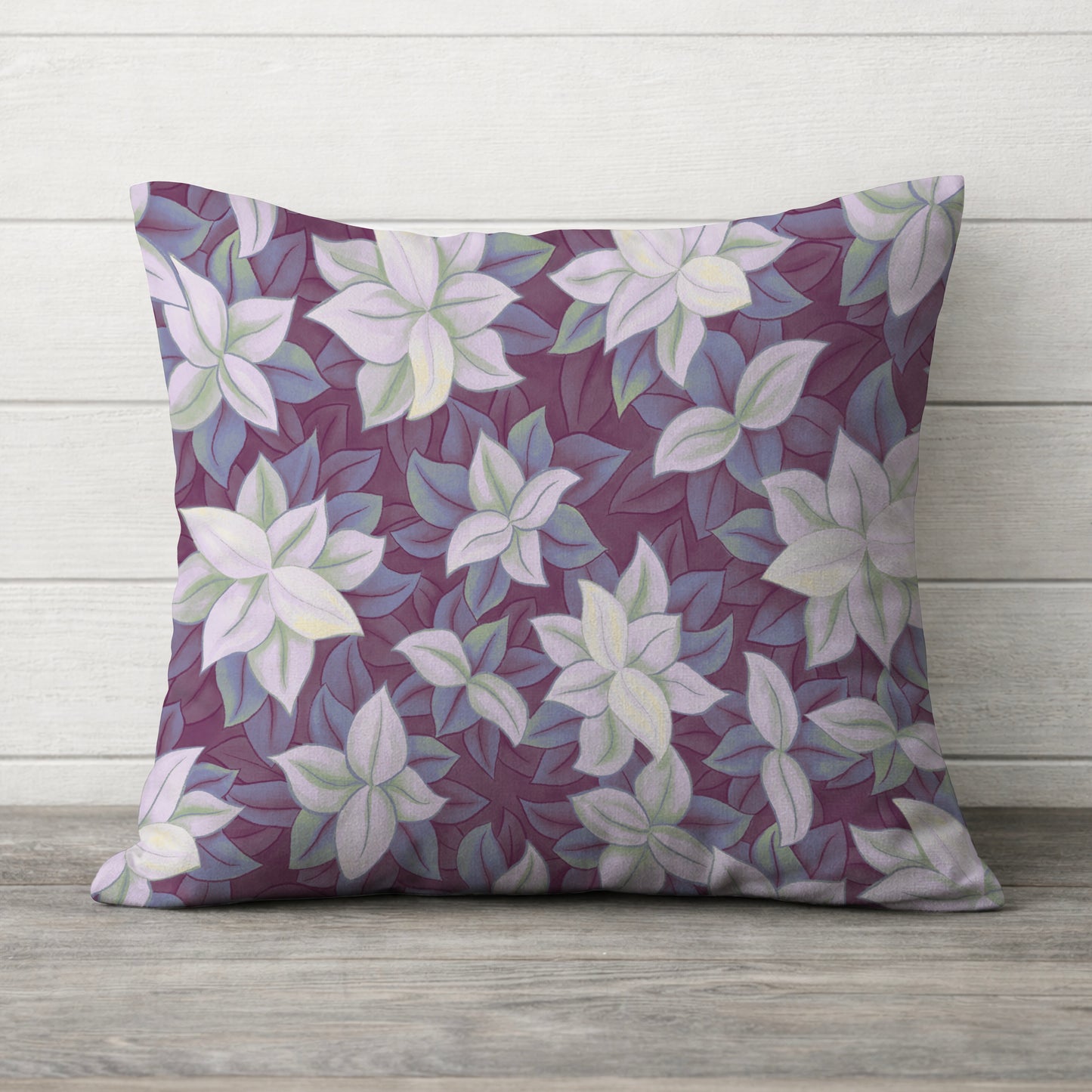 Leafy Harmony Cushion Cover - Leafy Floral Square Throw Cushion Cover