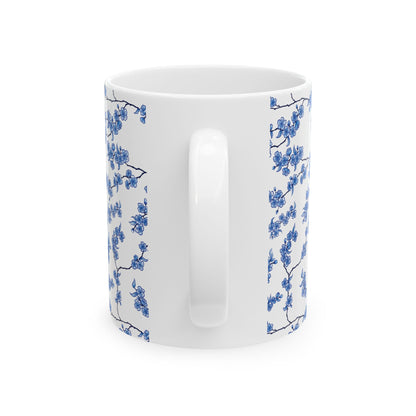 Chinoiserie Cherry Blossom Watercolour Ceramic Mug 11oz