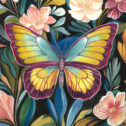 Midnight Blooms - Original Painting Watercolour on Paper