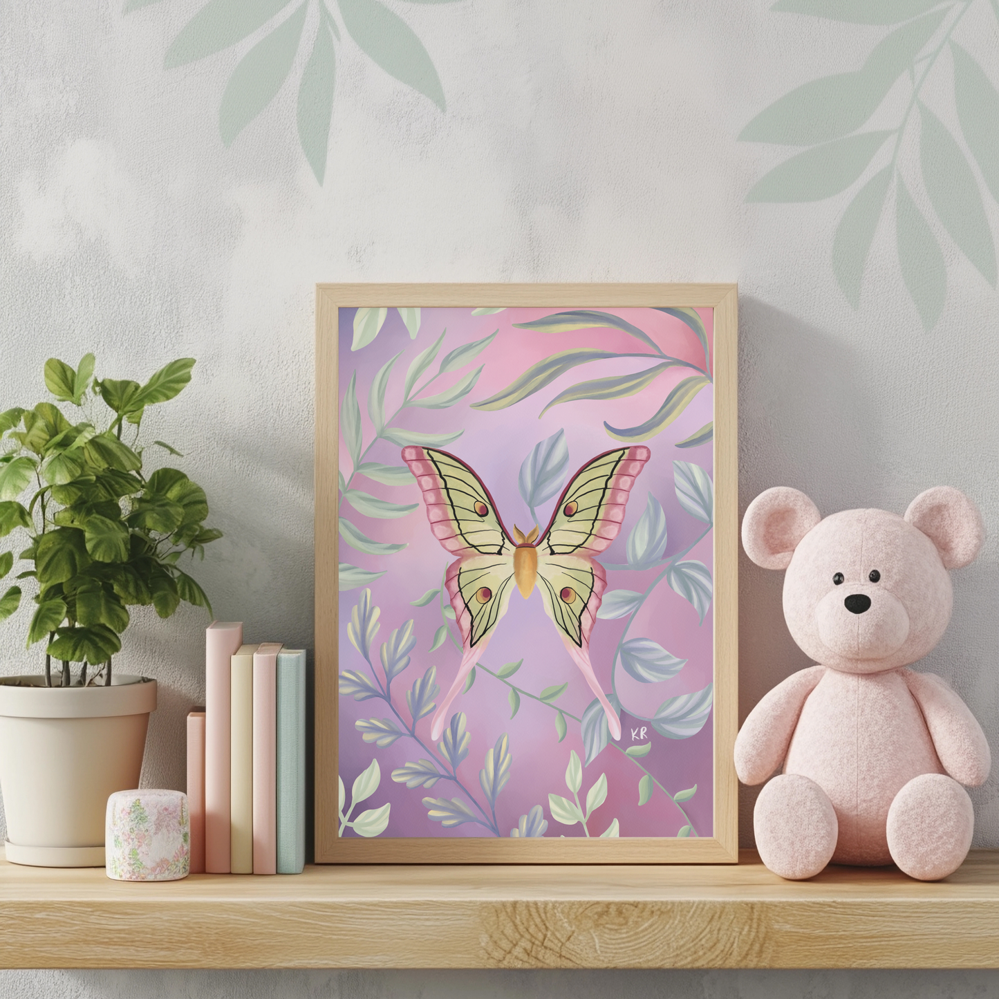 Peaceful Flutter - Digital Watercolour Painting - Fine Art Giclée Print