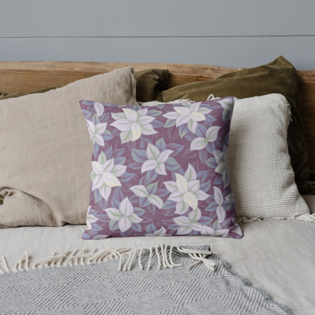 Leafy Harmony Cushion Cover - Leafy Floral Square Throw Cushion Cover