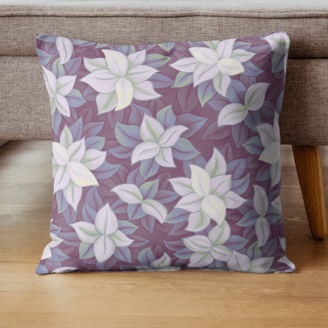 Leafy Harmony Cushion Cover - Leafy Floral Square Throw Cushion Cover