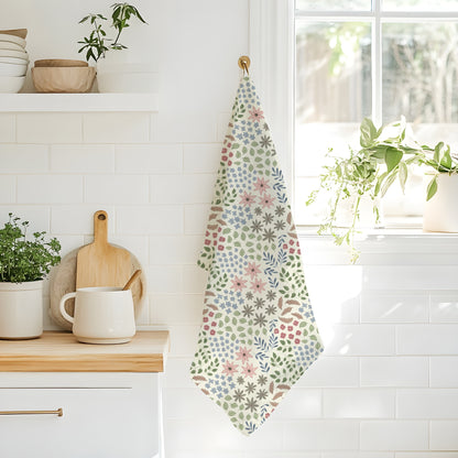 Pastel Wildflower Tea Towel — Floral Spring Kitchen Towel
